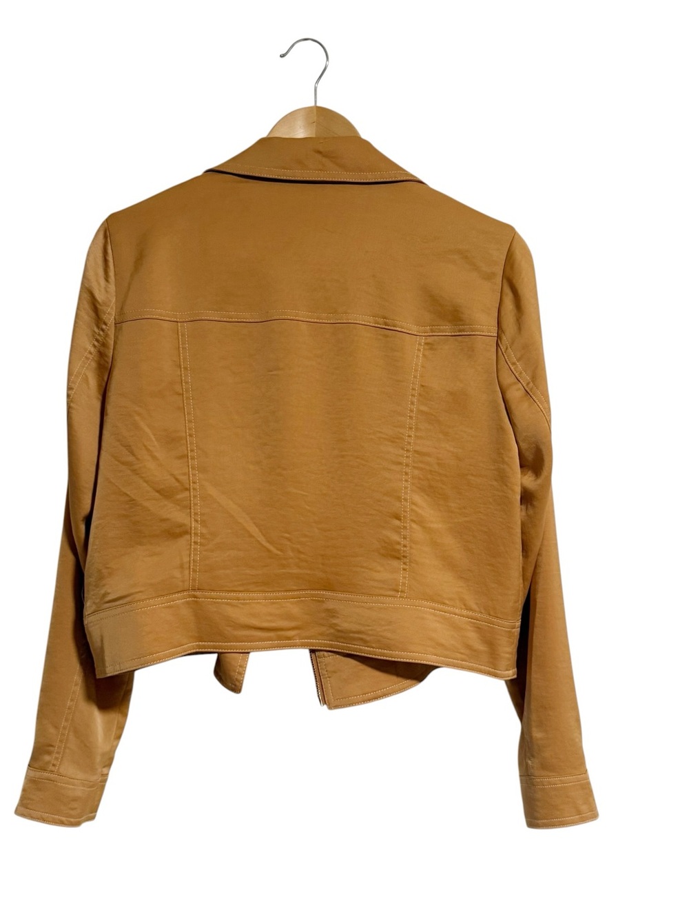 DKNY Long Sleeves Contrast Stitch Moto Jacket Jacket in Tawney Small - Picture 11 of 13
